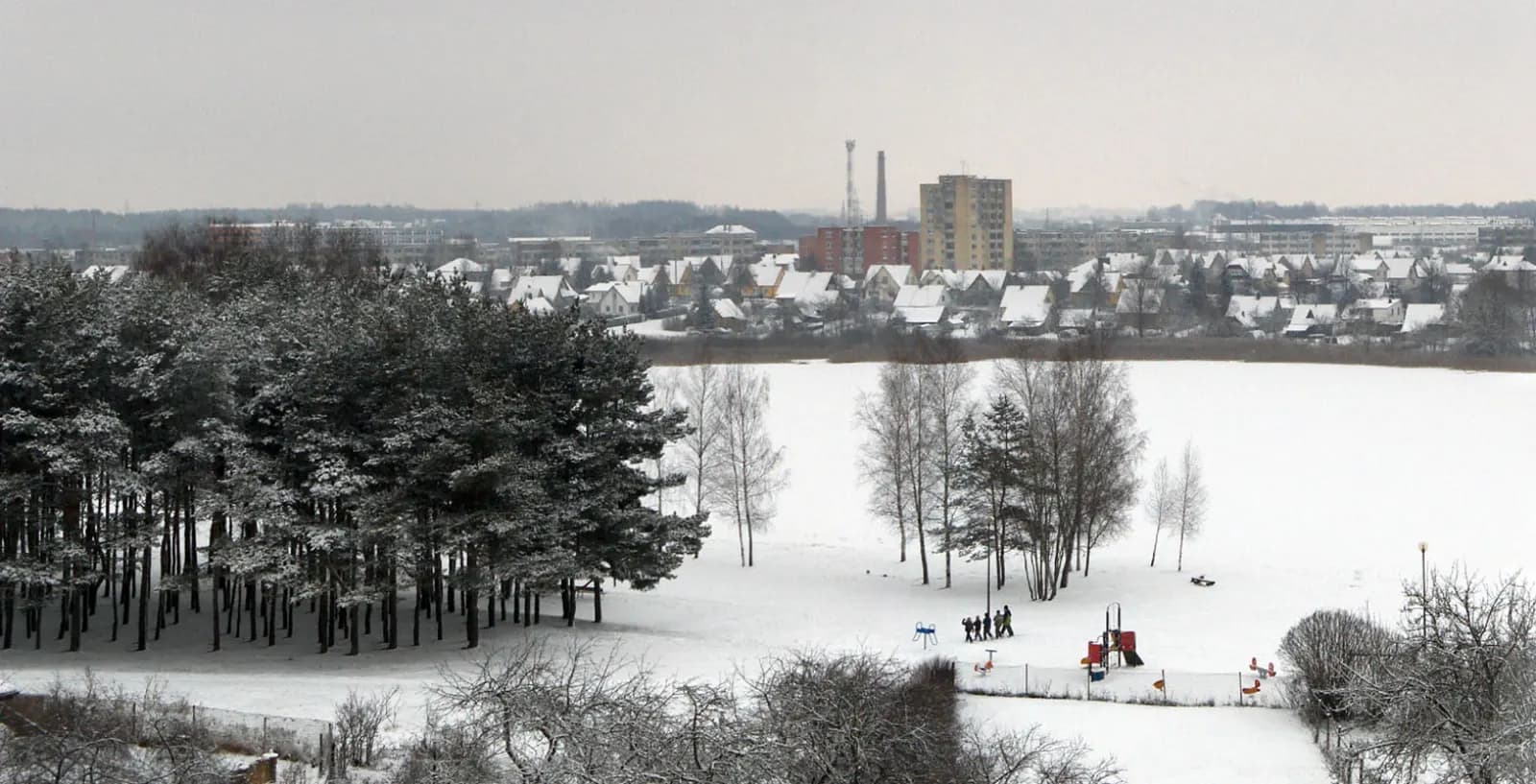 Utenos miestas žiemą