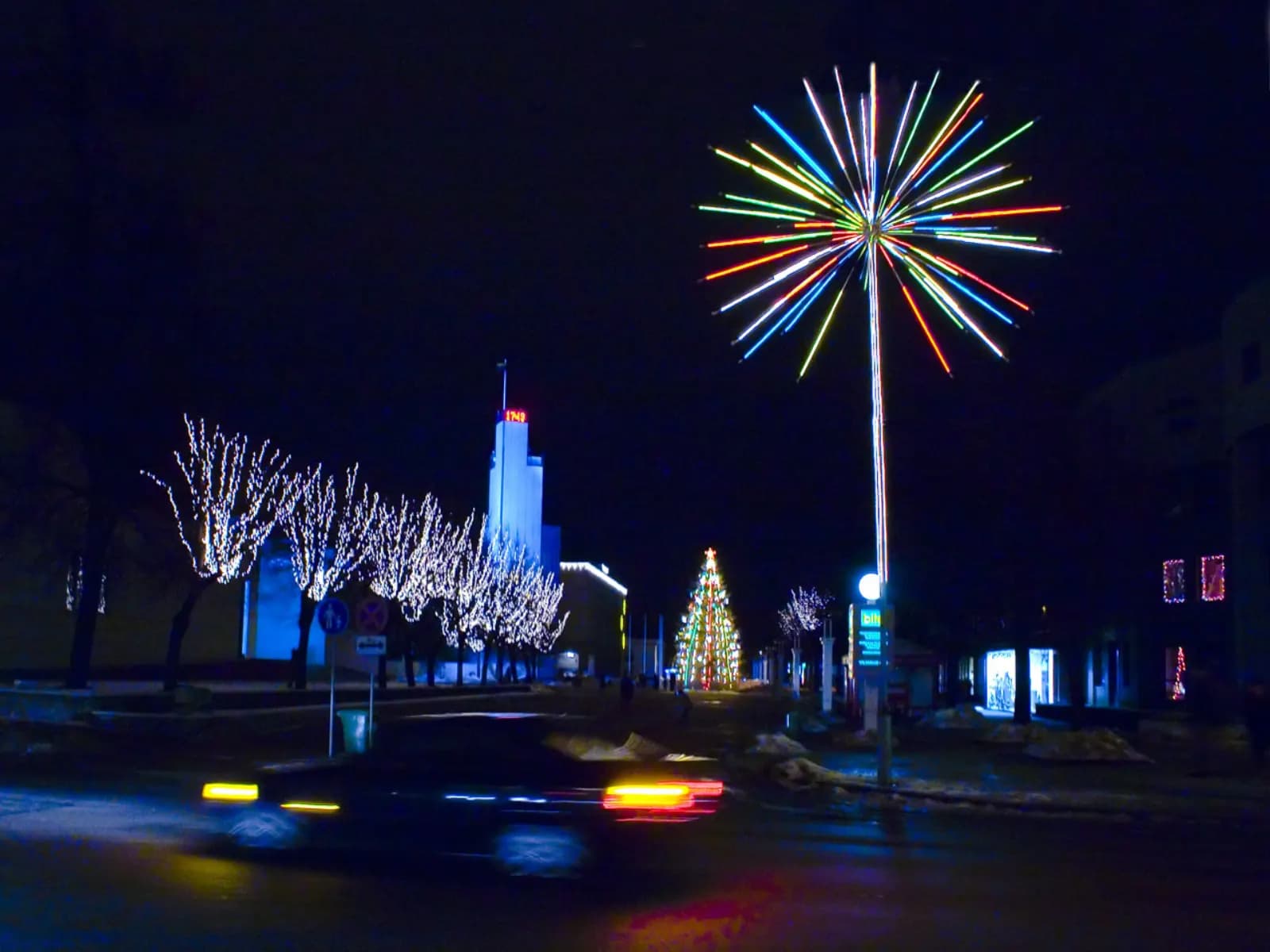 Alytus žiemą, apsnigtas miesto vaizdas