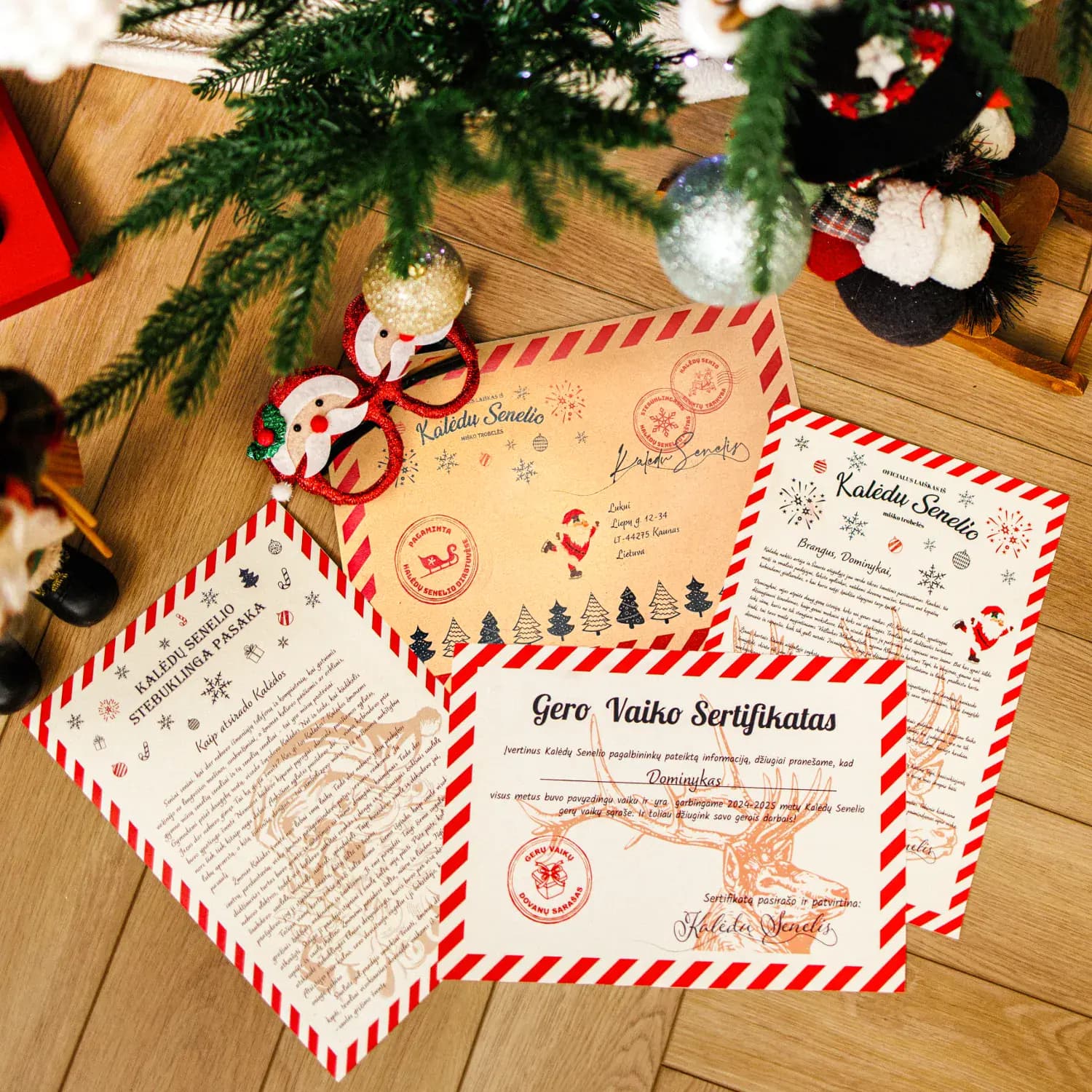 Personalizuotas Kalėdų Senelio laiškas, sertifikatas ir pasaka
